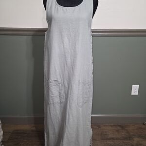 Erika Gray Maxi Dress with Side Buttons